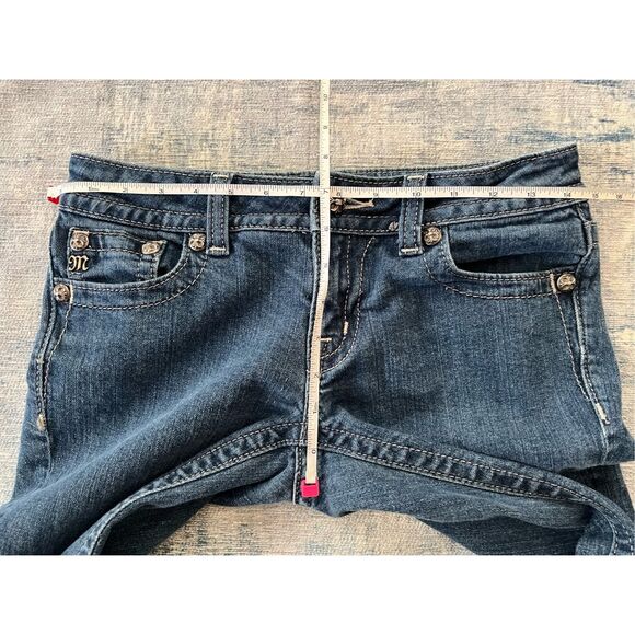Miss Me Skinny Rhinestone Studs Chain Embellished Pocket Jeans Size 27 x 31 - Picture 5 of 6